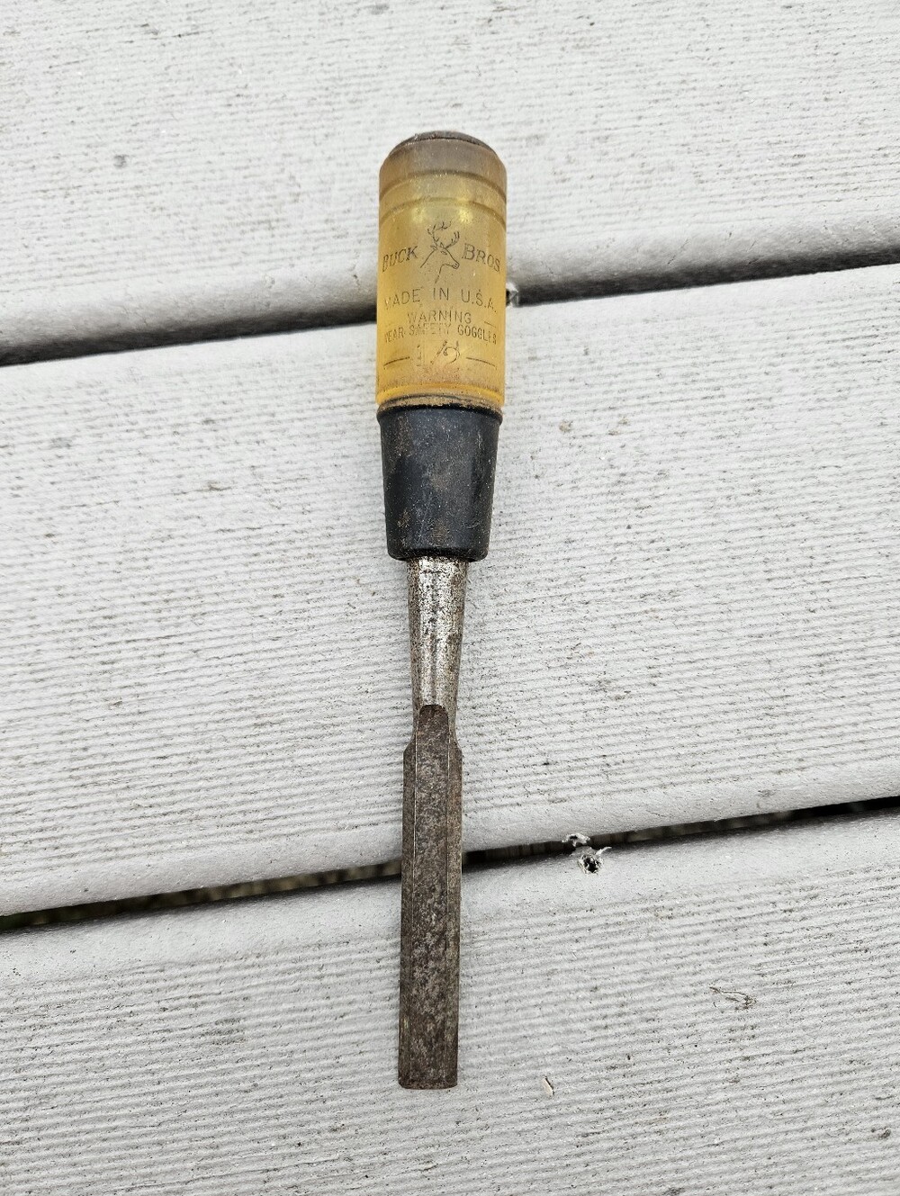 Vintage Buck Bros. Wood Chisel Professional Tool Steel Made in USA Acetate